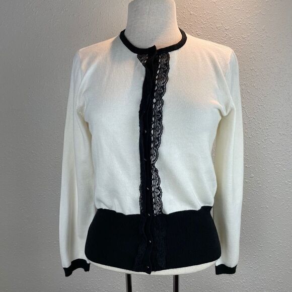 NWT Larry Levine Cardigan Sweater Top Size M - Picture 1 of 10